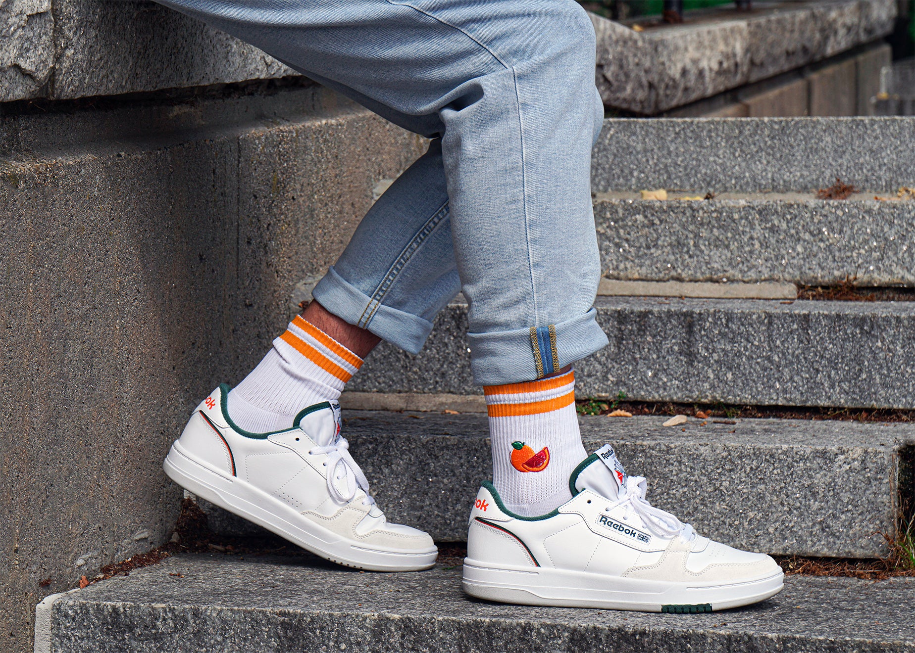 Crew Socks Sock Sneakers Street Style Blood Orange Quarter-Crew